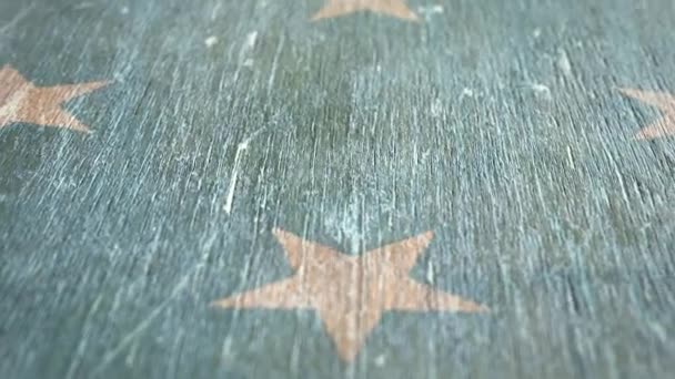 Drapeau de Micronésie. Détail sur bois, faible profondeur de champ, boucle sans couture. Animation de haute qualité. Idéal pour votre pays / Voyage / Projets politiques connexes. 1080p, 60fps .