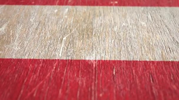 Flagge Von Peru Detail Auf Holz Geringe Schärfentiefe Nahtlose Schleife — Stockvideo