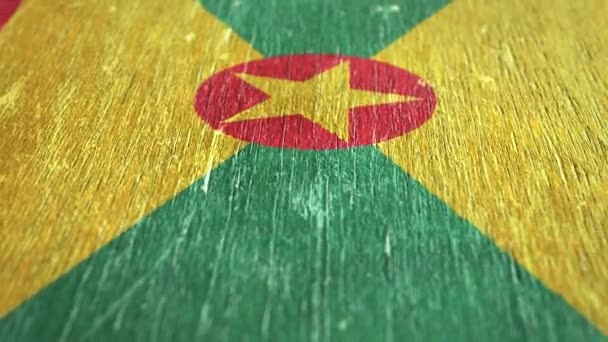 Flag Grenada Detail Wood Shallow Depth Field Seamless Loop High — Stock Video
