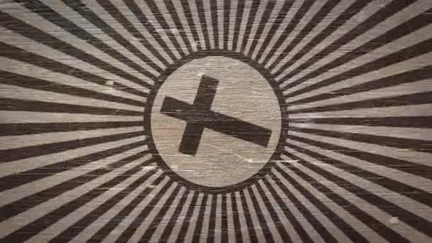 Kreuz Christliches Symbol Auf Holzstruktur Ideal Für Ihre Projekte Bereich — Stockvideo