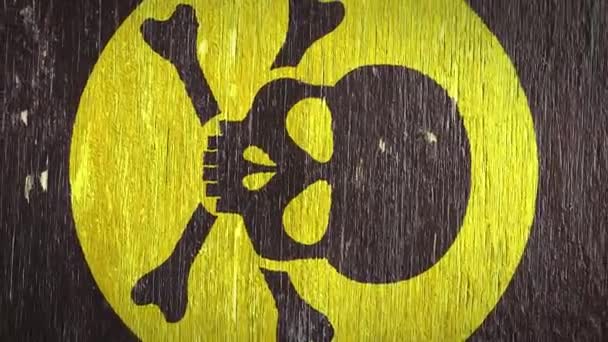 Poison Poisonous Skull Symbol Wodden Texture Ideal Your Poison Venom — Stock Video