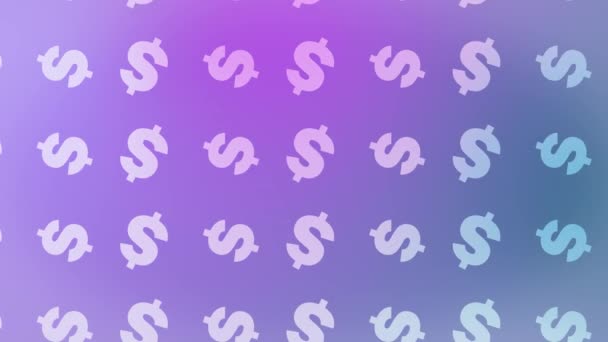 Signos Del Dólar Fondo Degradado Neón Pastel Moderno Futurista Financiero — Vídeos de Stock