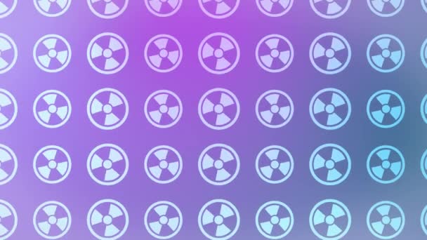 Radioactive Radioactivity Signs Neon Pastel Gradient Background Современный Футуристический Опасный — стоковое видео