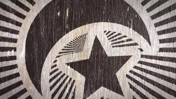 Crescent Moon Star Исламский Символ Wodden Texture Идеально Подходит Проектов — стоковое видео