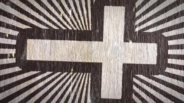 Cross Kristen Symbol Wodden Texture Idealisk För Din Jesus Kristendom — Stockvideo