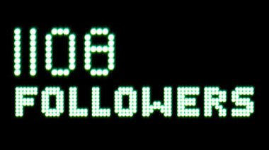 İzleyenler: Miktar Bir Milyona Kadar Sayıyor. Sosyal ağınız ve Twitter 'la ilgili projeleriniz için harika. Yüksek Kalite Animasyon. 4k, 30 Fps