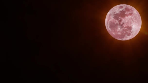 血の輝く月の背景 シームレスなループ 天文学 天文学のプロジェクトに最適です 高品質のアニメーション 60Fps — ストック動画