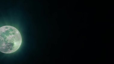 Yeşil / Mavi Parlak Ay Arkaplanı, Kusursuz Döngü. Astronomi / Astronomi projeleriniz için ideal. Yüksek Kalite Canlandırma, 4k, 60fps.