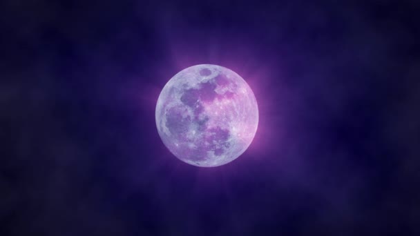 Violet Mágikus Ragyogó Hold Háttér Zökkenőmentes Hurok Ideális Asztrológiai Csillagászati — Stock videók
