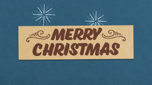 Buon Natale Biglietto Auguri Carta Blu Sfondo Strutturato Ideale Tuo — Video Stock