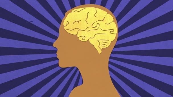 Stop Motion Concept Intelligence Idea Great Your Presentations Mind Brain — стоковое видео