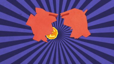 Para Birikimleri Konsepti. Kırık Domuz Kumbarasından Düşen İngiliz Bozuklukları. Yüksek Kalite Durdurma Hareketi Canlandırması