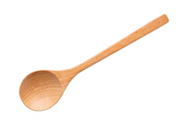 Tahta kaşık beyaz üzerine izole