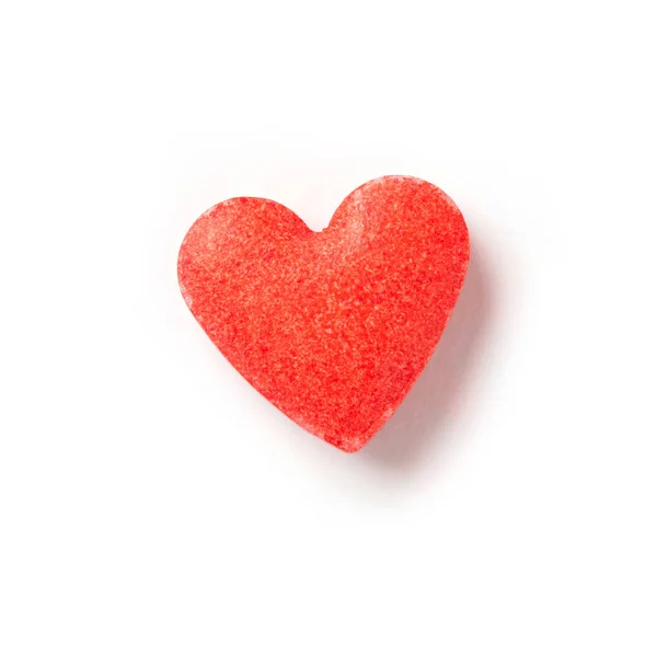 Stäng Upp Hjärtat Formen Socker Eller Narkotika Isolerade Vit Valentine — Stockfoto