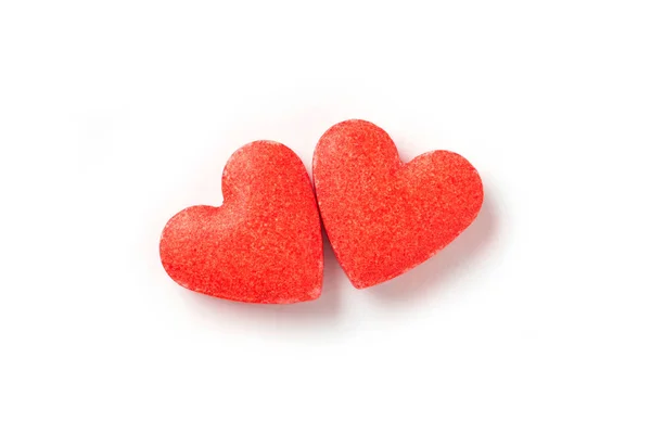 Primer Plano Corazón Forma Azúcar Droga Aislado Blanco Valentine Amor —  Fotos de Stock