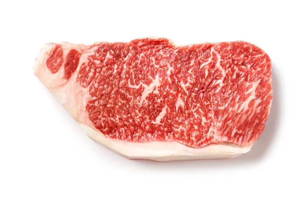 Steak Wagyu striploin isolé sur blanc — Photo