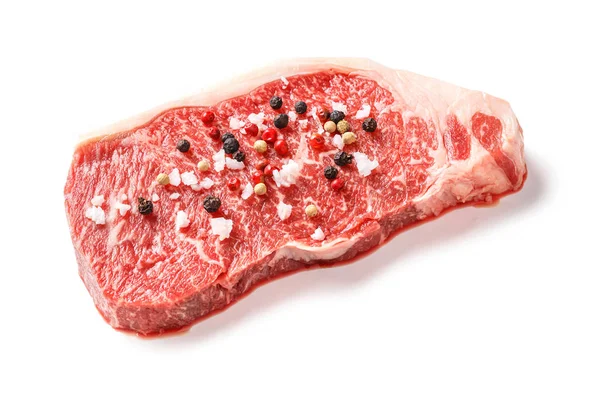 Beyaz izole Wagyu striploin biftek — Stok fotoğraf
