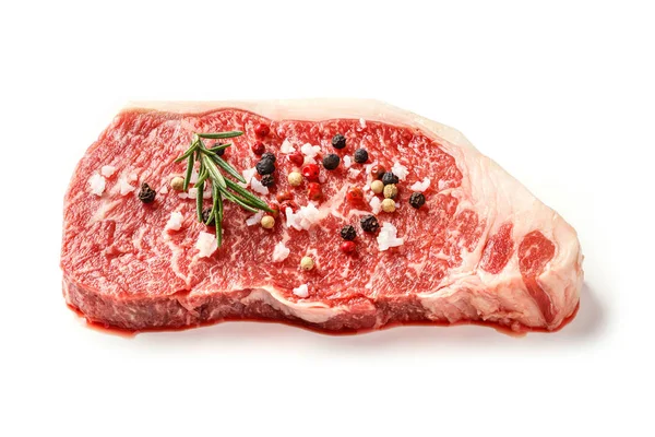 Beyaz izole Wagyu striploin biftek — Stok fotoğraf