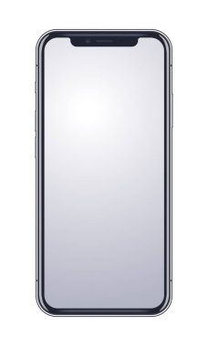 Telefon maketi. Akıllı telefon ekranı. İzole edilmiş cep telefonu. Vektör gerçekçi illüstrasyon.