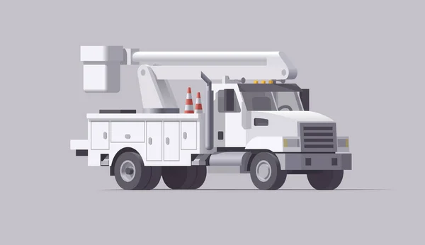 Vektor Utility Truck. isolierter Schaufelstapler. Kirschpflücker. flache Abbildung — Stockvektor