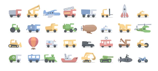 Vector cartoon transport for kids. Fuuny drawing cars for play and education — Stock Vector