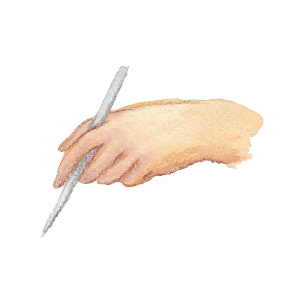 Watercolor illustration of two hand — 스톡 사진