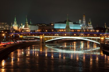 Gece Moskova Kremlin 'i. 
