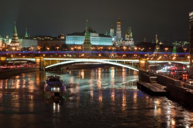 Gece Moskova Kremlin 'i. 
