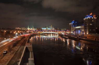Gece Moskova Kremlin 'i. 