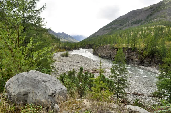 El río en las montañas de Yakutia . — Foto de Stock