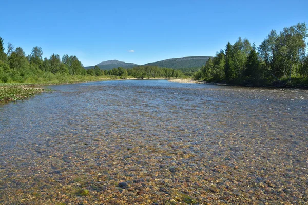 Letni krajobraz rzeka w północnej Parku Narodowego. — Zdjęcie stockowe