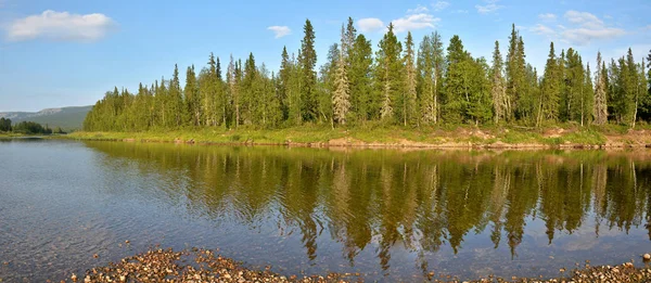 Panorama of the taiga river in the national Park. — Stock Photo, Image