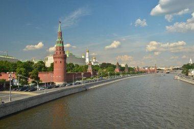 Moskova kremlin ve Moskova Nehri. 