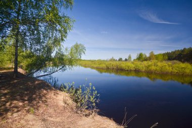 Bahar nehri manzarası. 