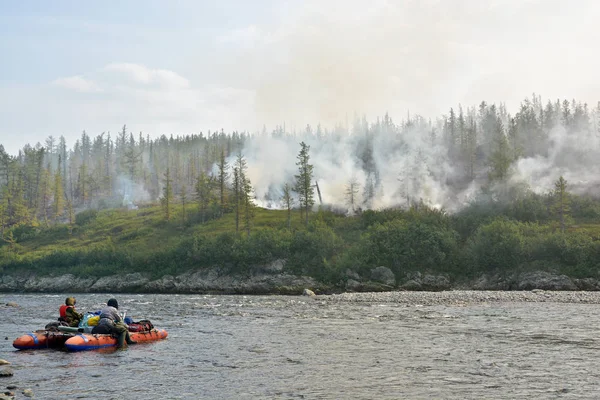 Forest fire in Siberia. — Stock Image Forest fire in Siberia. Royalty Free Stock Photos