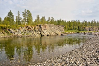 Dağ nehir Haramatalow Polar Urallarda. 
