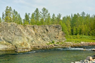Dağ nehir Haramatalow Polar Urallarda. 