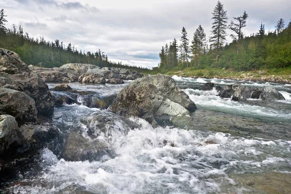 Dağ nehir Haramatalow Polar Urallarda. 