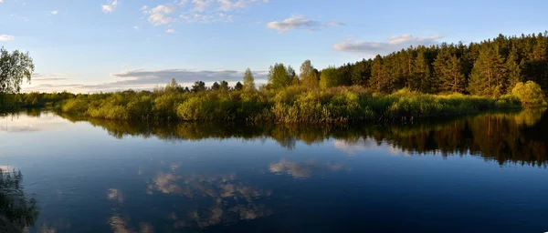 Panorama van de rivier van de lente. — Stockfoto