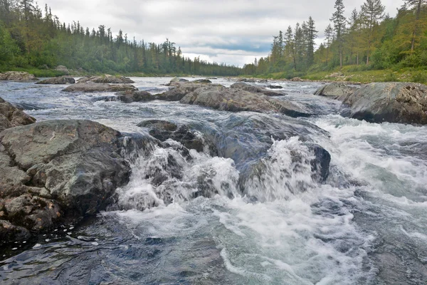 Rapids ποταμού στα Ουράλια Polar. — Φωτογραφία Αρχείου