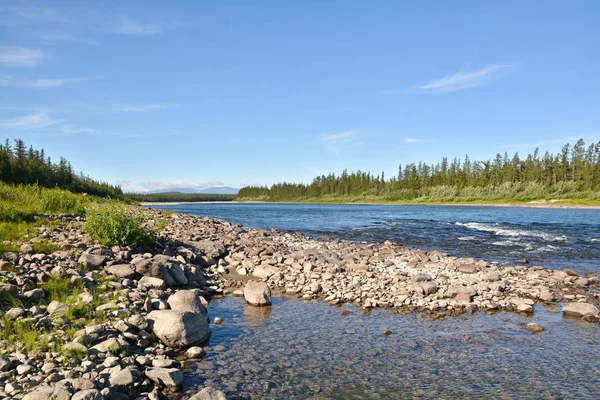 Ren vackra floden i polar Ural. — Stockfoto