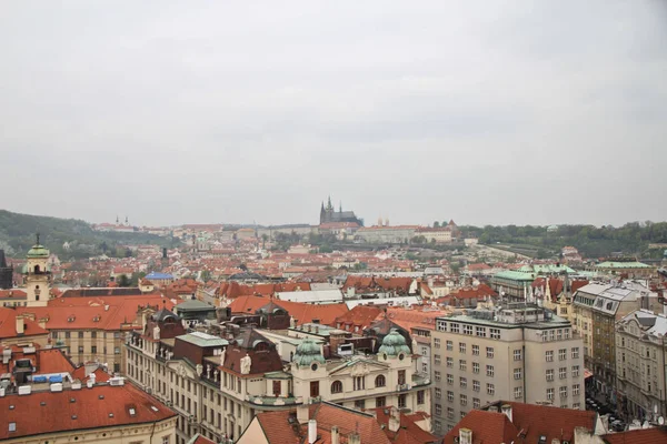 Червона цегла дахами міста Прага. — стокове фото