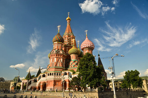 St. Basil's Cathedral. Intercession Church on red Square in Moscow - the world cultural heritage.