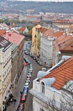 Prag çatılar Vysehrad alanında. 