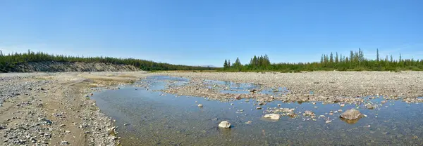 Летняя панорама реки Тайга на Полярном Урале . — стоковое фото