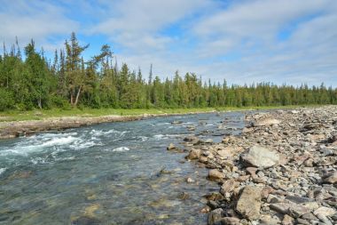  River rapids Polar Urallarda.
