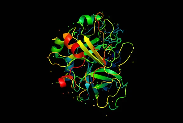 Modelo 3D de una molécula de proteína . —  Fotos de Stock