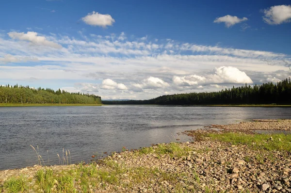 La rivière Shchugor dans l'Oural du Nord . — Photo