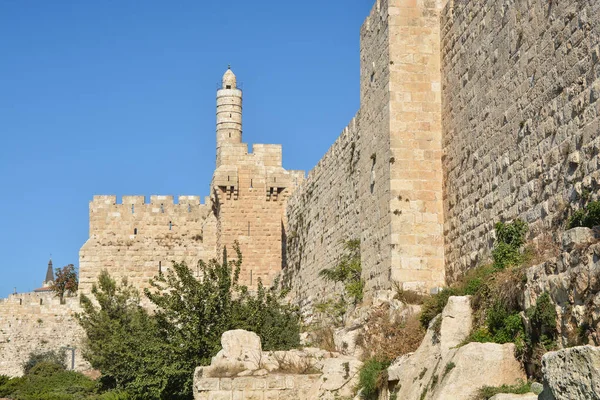 エルサレム旧市街のダビデの塔. — ストック写真