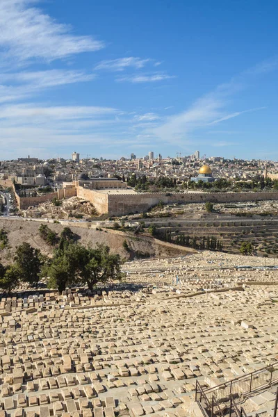 Jerusalem Old City with Mount of Olives. — Stock Photo, Image